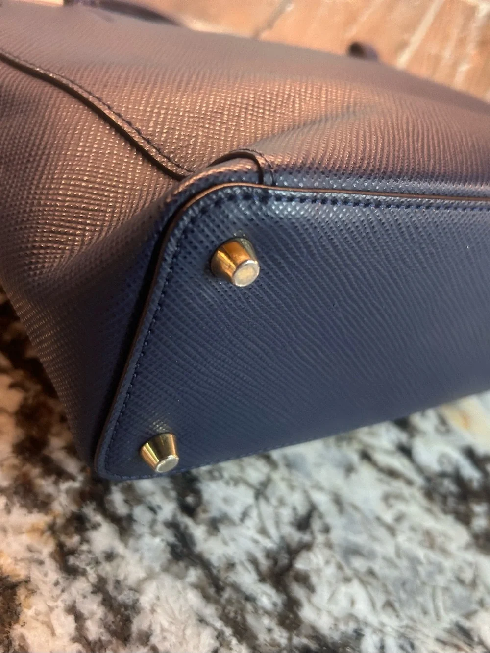 Furla Navy Textured Leather 2 way bag NWOT